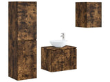 Bathroom Furniture Set 3 pcs Smoked Oak 33 x 34.5 x 160 cm 3406068