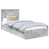 Storage Bed Concrete Grey 90 x 190 cm Engineered Wood 3408497