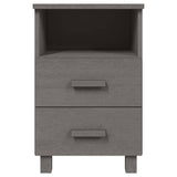 Bedside Cabinets HAMAR 2 pcs Light Grey 40x35x62 cm Solid Wood 340419