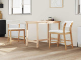Dining Chairs 2 pcs Natural 48 x 49 x 95 cm Solid Rubber Wood 42020482