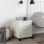 ZNTS Bedside Cabinet White 36x39x43.5 cm Steel 846636