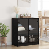 Side Cabinet Black Oak 68 x 37 x 75.5 cm Engineered Wood 886248