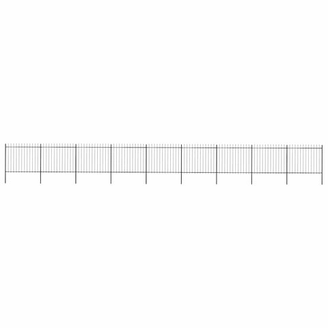 Garden Fence with Spear Top Steel 1603.5x150 cm Black 277637