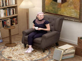 Wingback Accent Chair, Retro Upholstered Button Tufted Occasional Chair for Living Room and Bedroom, T3398P328124