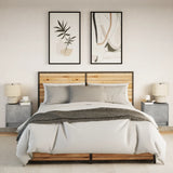 Wall-mounted Bedside Cabinets with LED Lights 2 pcs Concrete Oak 852082