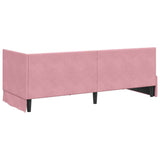 Corner Bed Frame with Headboard Pink 80 cm x 200 cm Velvet 42016371