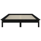 Bed Frame without Mattress Black 200x200 cm Solid Wood 820565