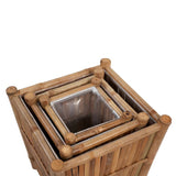 3 pcs Bamboo Raised Bed with Nylon Lining 41507