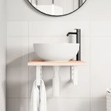 Basin Shelf Wall Mounted Steel and Solid Wood Oak 3302532