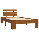 ZNTS Bed Frame without Mattress Honey Brown Solid Pine Wood 90x200 cm 283178