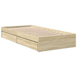 Bed Frame with Drawers without Mattress Sonoma Oak 75x190 cm Small Single 3280715