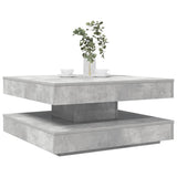 Coffee Table 360-Degree Rotatable Concrete Grey 70x70x34.5 cm 858482
