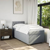 Box Spring Bed with Mattress Light Grey 100x200 cm Fabric 3285806