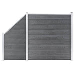 WPC Fence Set 1 Square + 1 Slanted 273x186 cm Grey 3054431