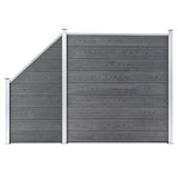 WPC Fence Set 1 Square + 1 Slanted 273x186 cm Grey 3054431