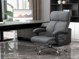 High Back Vibration Massage Office Chair, Heated Reclining PU Leather Computer Chair with Footrest, T3398P343619