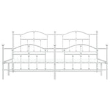 Metal Bed Frame without Mattress with Footboard White 200x200cm 353513