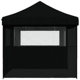 Foldable Party Tent Pop-Up with 3 Sidewalls Black 4005022