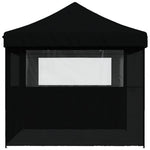 ZNTS Foldable Party Tent Pop-Up with 3 Sidewalls Black 4005022