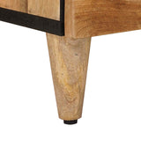 Bathroom Furniture Set with Door 2 pcs Natural Solid Mango Wood 3310096