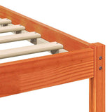 Bed Frame with Headboard Wax Brown 200 x 210 cm Solid Pine Wood 872322