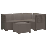 4-Seater Garden Sofa Rattan Look PP Light Grey 3443997