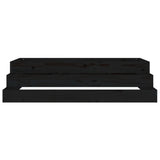 Planter Black 110x110x27 cm Solid Wood Pine 823903