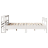 Bed Frame without Mattress White 140x200 cm Solid Wood Pine 3306187