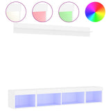 5 Piece TV Wall Units with LED White Engineered Wood 3216682