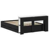 Bed Frame with Storage Black 160 x 200 cm Engineered Wood 3433973