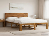 Double Bed Frame with Headboard ROSTOCK Natural 150 x 200 cm 3405417
