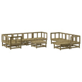 ZNTS 10 Piece Garden Lounge Set Impregnated Wood Pine 3186570