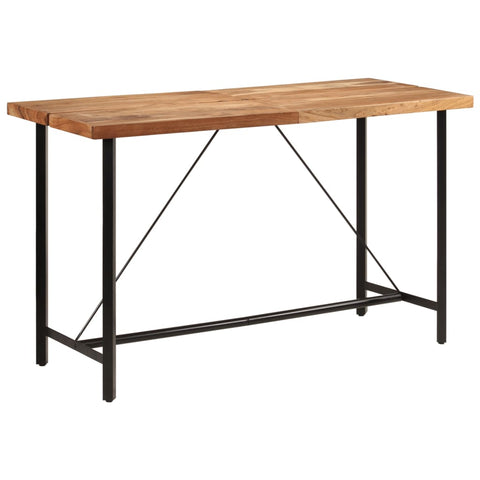 ZNTS Bar Table 180x70x107 cm Solid Wood Acacia and Iron 356378