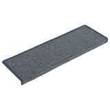 Stair Mats 15 pcs 65x21x4 cm Light Grey and Blue Rectangular Edge 326200
