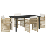 Garden Dining Set 5 pcs Beige Poly Rattan 3380787