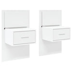 ZNTS Wall-mounted Bedside Cabinets with LED Lights 2 pcs White 848158