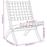 Folding Garden Chairs 2 pcs with Table Dark Blue Solid Wood 3214221