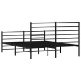 Metal Bed Frame without Mattress with Footboard Black 150x200cm 352339
