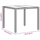 Garden Dining Set 3 pcs Brown Poly rattan 3334863