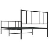 Metal Bed Frame without Mattress with Footboard Black 100x190cm 352492