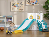 5 in 1 Toddler Slide with Basketball Hoop, Climber, Telescope, Storage Basket, for Ages 1-3 Years, T3398P422165