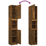 4 Piece Bathroom Cabinet Set Smoked Oak Engineered Wood 3115889