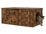Cat House Smoked Oak 85 x 55 x 50.5 cm Engineered Wood 8000721