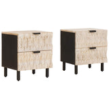 Bedside Cabinet 2 pcs White 40 x 33 x 46 cm Solid Mango Wood 4017863