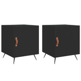 Bedside Cabinets 2 pcs Black 40x40x50 cm Engineered Wood 827503