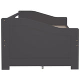 3-Seater Day Bed without Mattress Grey Solid Pinewood 90x200cm 322173