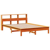 Bookcase Bed without Mattress Wax Brown 120x190 cm Small Double Solid Wood Pine 3309829