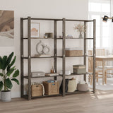 5-Tier Storage Rack Grey 170x38x170 cm Solid Wood Pine 373384