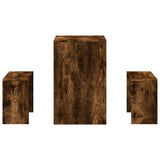 3 Piece Dining Table and Bench set Smoked Oak Engineered Wood 855535