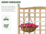Garden Planters with Trellis for Climbing Vines, Wood Raised Beds for Garden, Flower Pot, Indoor T3398P320084